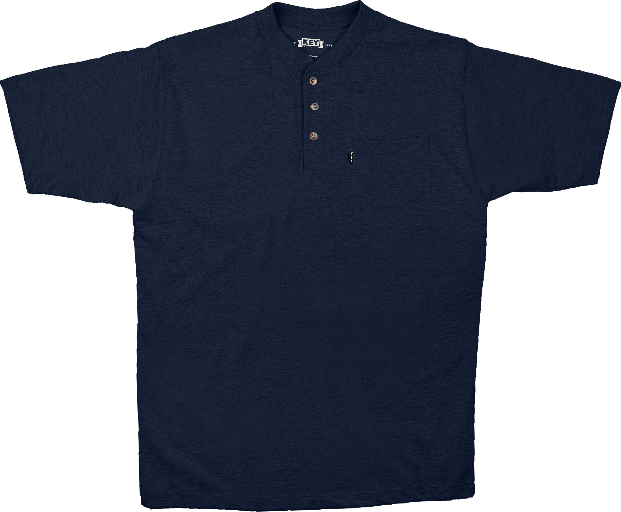 825.40 Heavyweight 3Button Henley Pocket TShirt Short Sleeve Navy