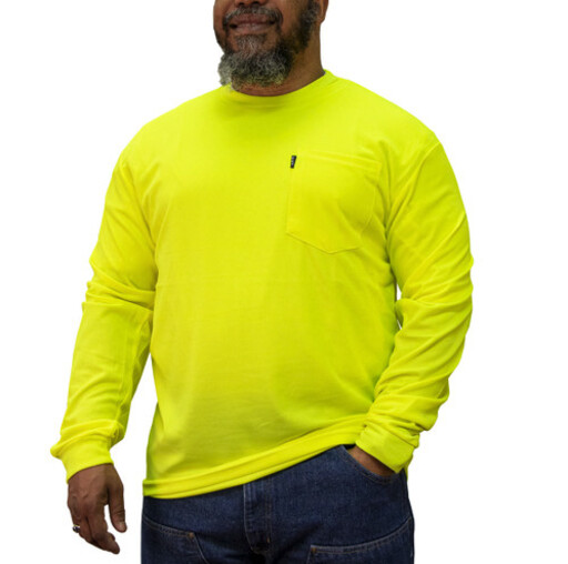 838.39 Enhanced Visibility Pocket T-Shirt, Long Sleeve, Waffle Knit 