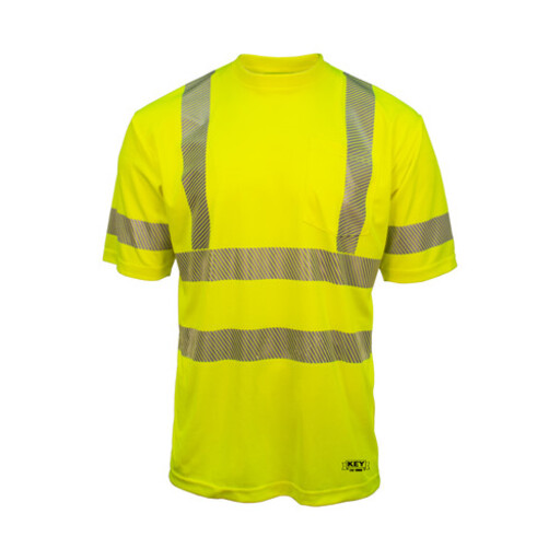 873.39 ANSI Class 3 Segmented Tape UltraSoft Short Sleeve Hi-Vis Pocket Tee 