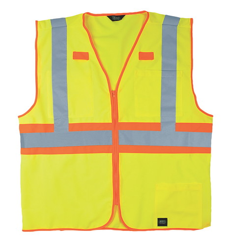 89.39 ANSI II Class 2 Hi-Vis Solid Vest, Zipper Front 