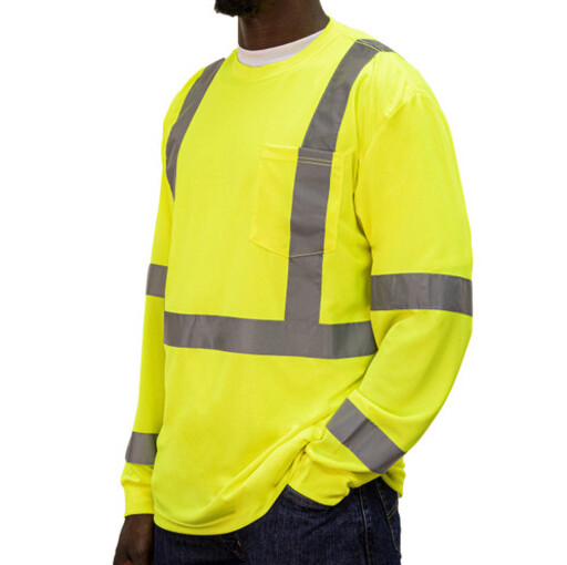 848.39 ANSI II Class 3 Hi-Vis Pocket T-Shirt, Long Sleeve, Waffle Knit 