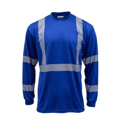 874.439 ANSI Class 3 Segmented Tape UltraSoft Long Sleeve Hi-Vis Pocket Tee 