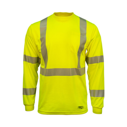 874.39 ANSI Class 3 Segmented Tape UltraSoft Long Sleeve Hi-Vis Pocket Tee 
