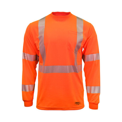 874.83 ANSI Class 3 Segmented Tape UltraSoft Long Sleeve Hi-Vis Pocket Tee 