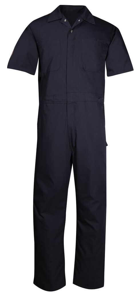 Work Clothes Large 405NAY Short Sleeve Lightweight Poplin Coverall - Navy - BB Work ...