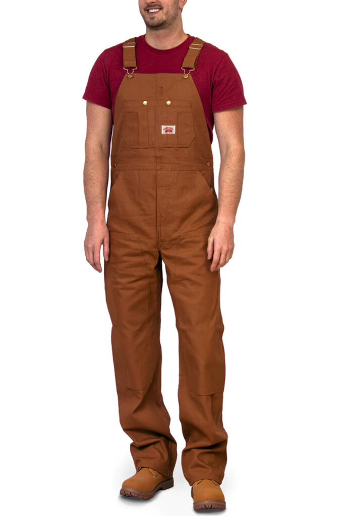 83 Duck Bib Overall ZIPPER Fly Brown Duck USA MADE BIBS ROUNDHOUSE 83 Made in the USA