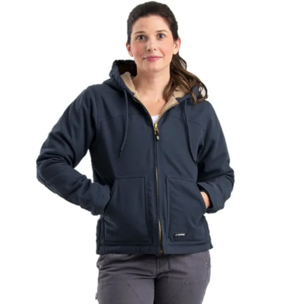 WHJ43MDN Women's Sherpa-Lined Softstone Duck Hooded Jacket