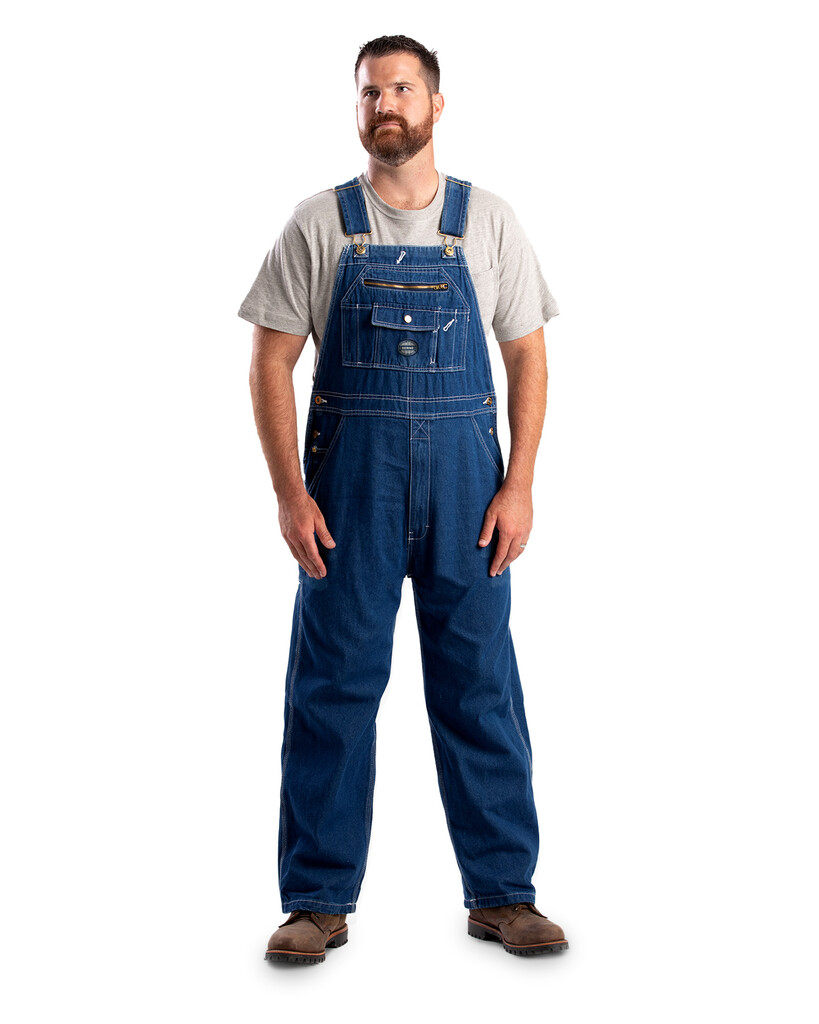 B913DN Vintage Washed Denim Bib Overall - Denim - Berne Work