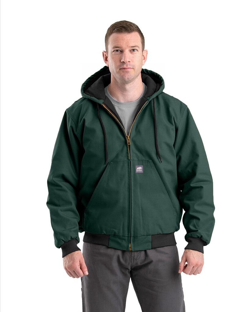 HJ51GD Heritage Duck Hooded Active Work Jacket - Green - Berne