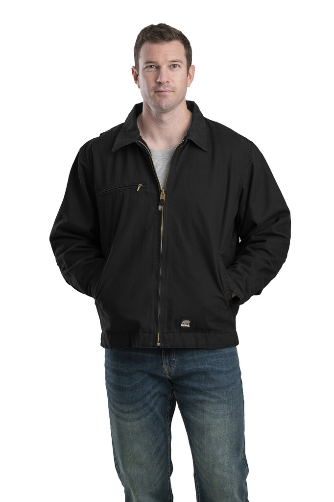 J374BK Highland Washed Gasoline Jacket - Black - Berne Work