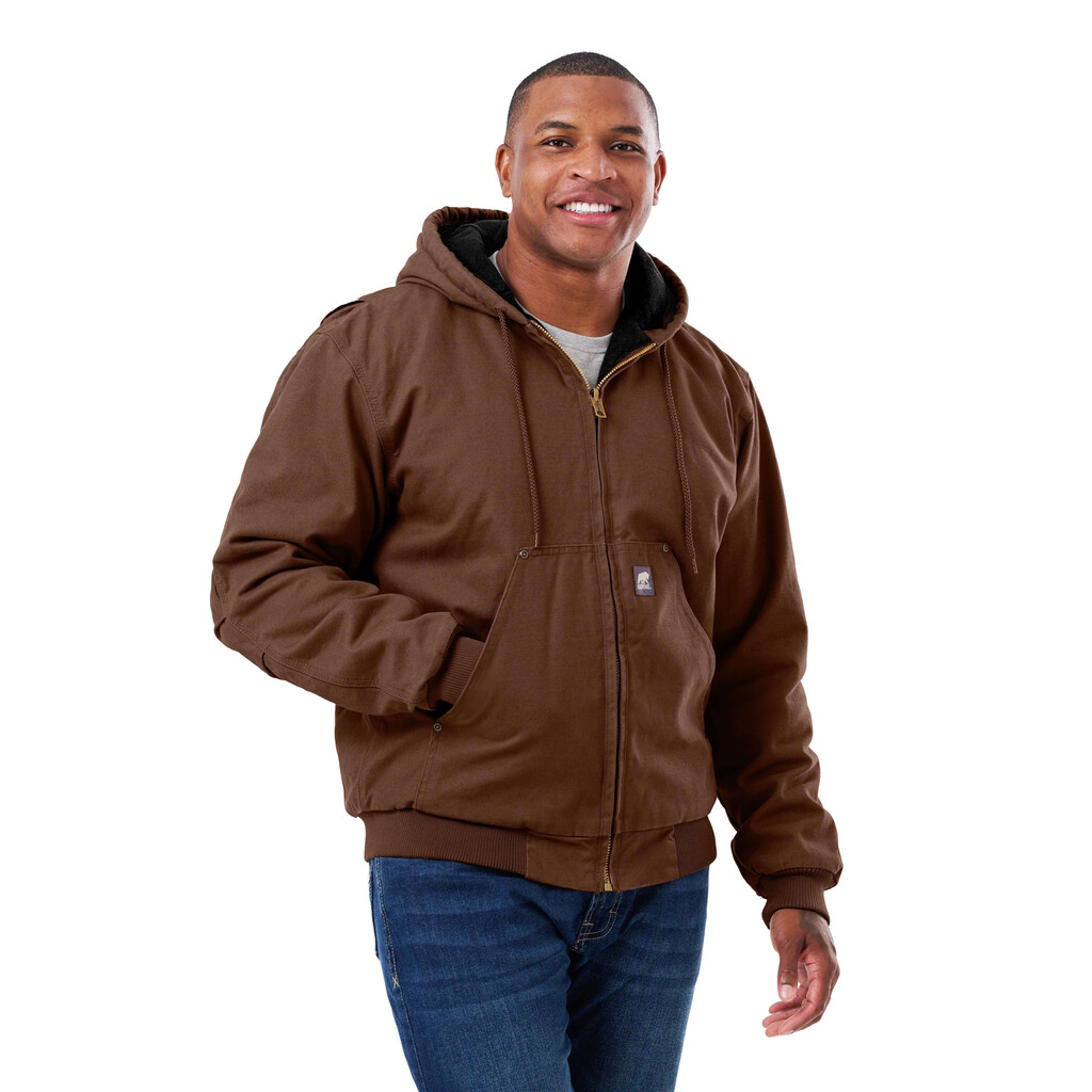ヒロコビス　ジャンパー　ブルゾン HJ375BB Heartland Washed Duck Hooded Jacket - Bark - Berne Work
