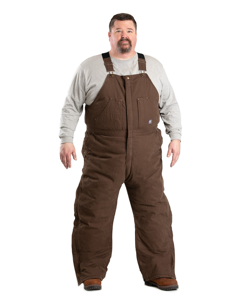 B377BB Heartland Insulated Washed Duck Bib Overall - Bark - Berne
