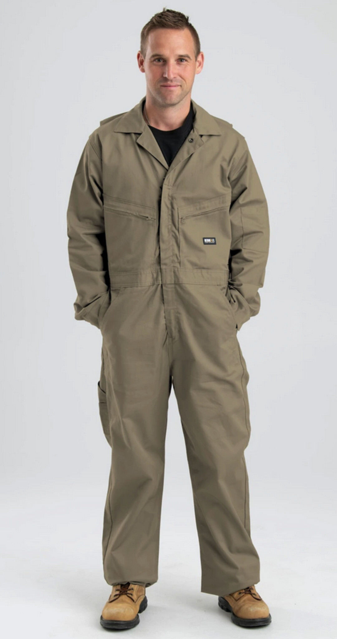 FRC04KH FR Unlined Deluxe Coverall Khaki Berne Work Clothes BERNE