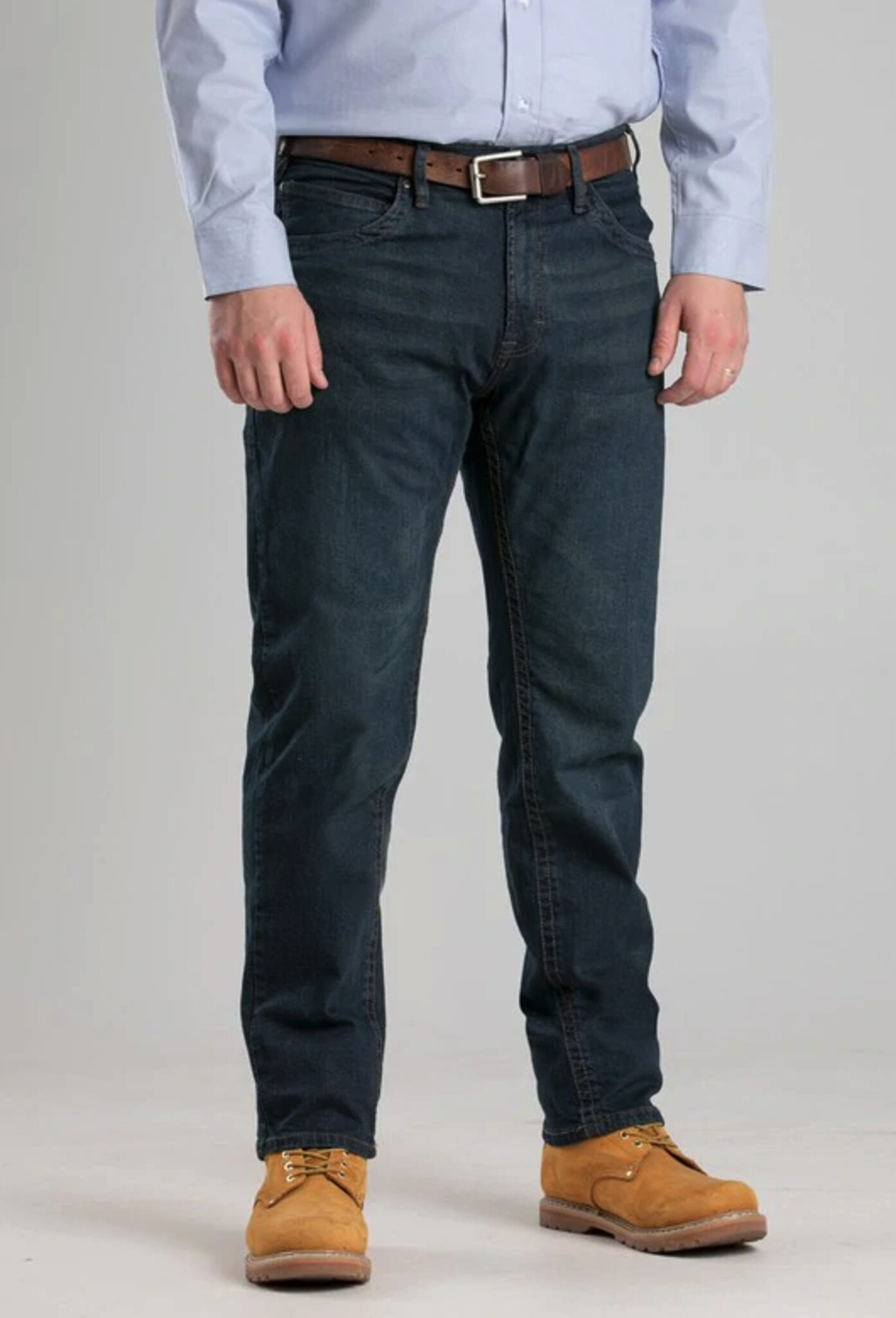 P624DKW Highland Flex Relaxed Fit Straight Leg Jean Dark Wash Berne