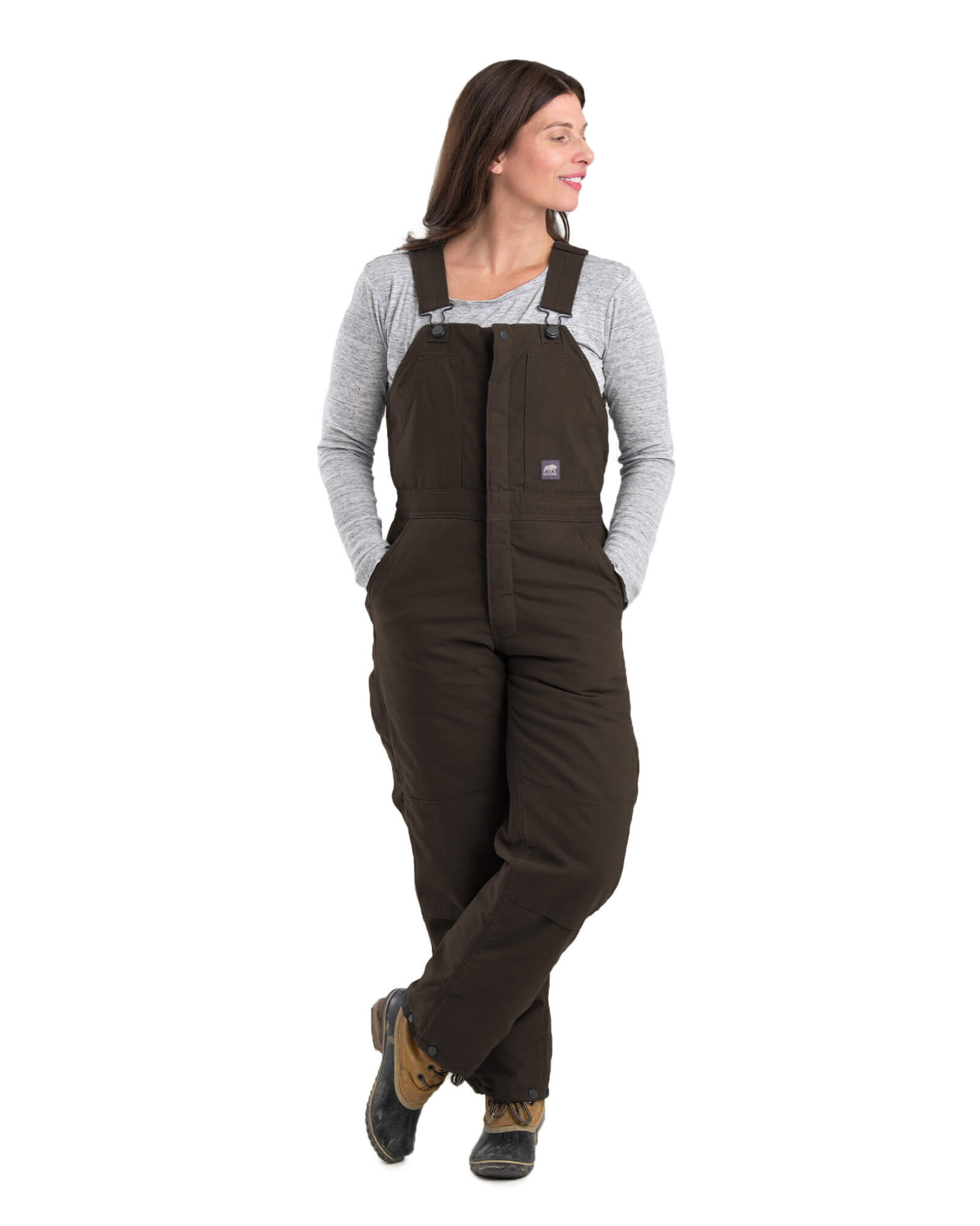 WB515DBN Women's Softstone Duck Insulated Bib Overall - Dark