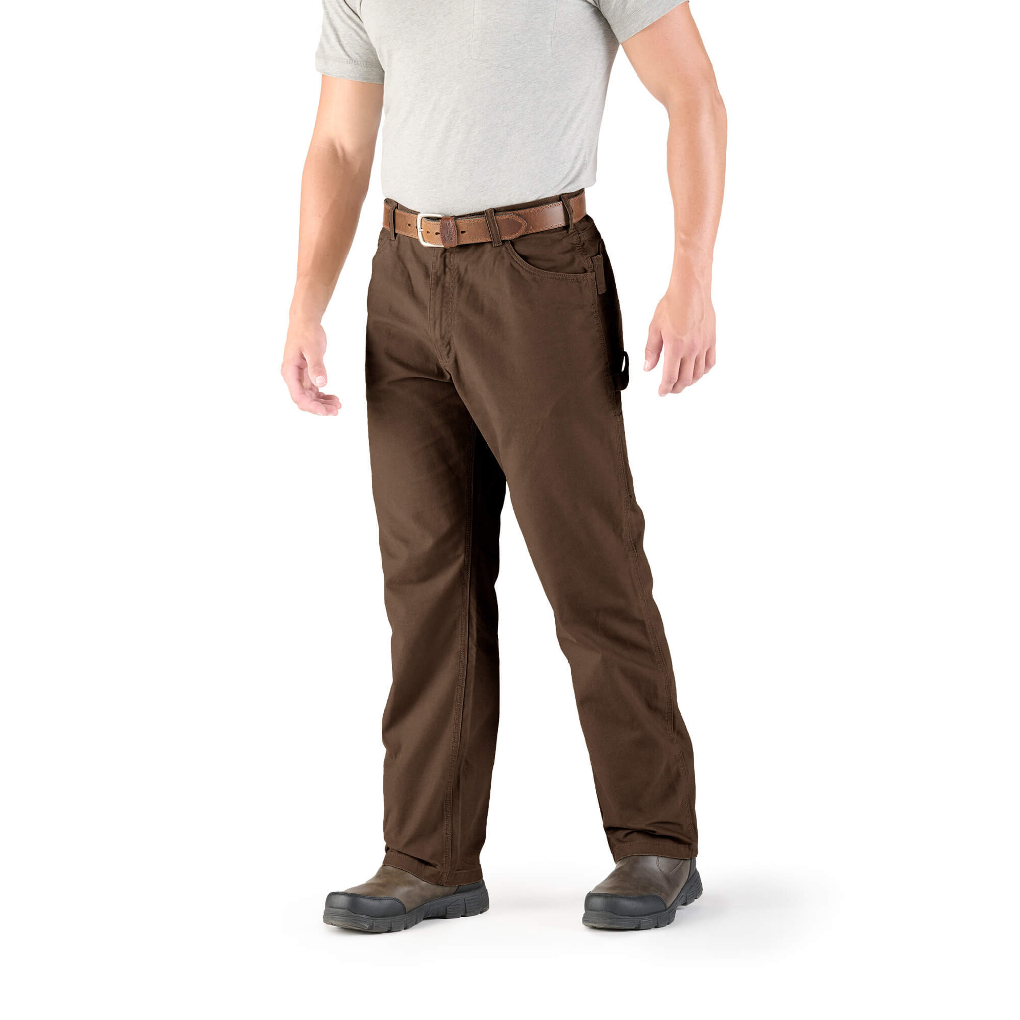 P967BB Heartland Washed Duck Carpenter Pant, Relaxed Fit - Bark