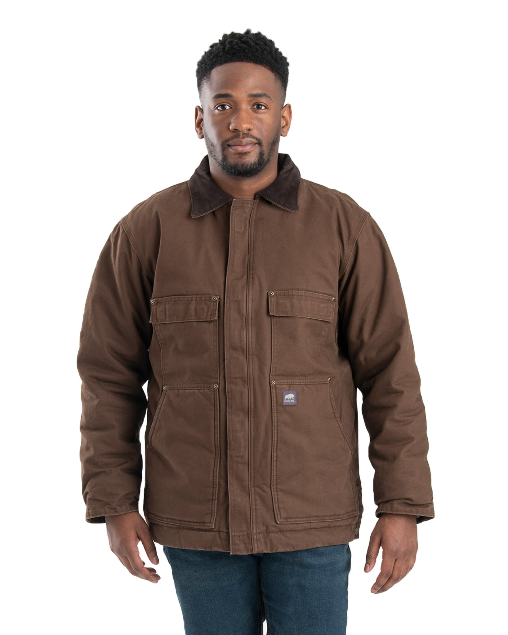CH377BB Heartland Washed Chore Coat - Bark - Berne Work Clothes