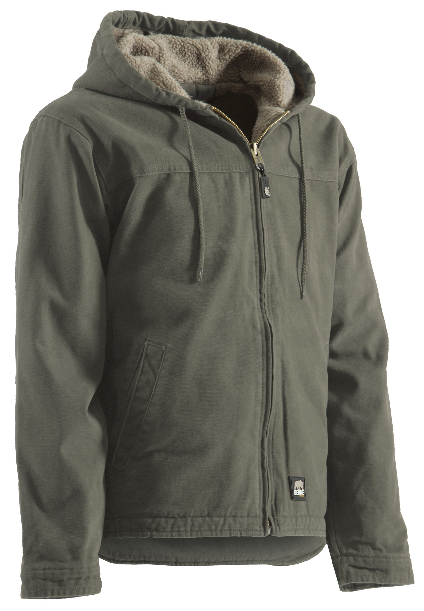 HJ626GSN Washed Hooded Work Coat Greystone Berne Work Clothes BERNE HJ626 Washed Hooded