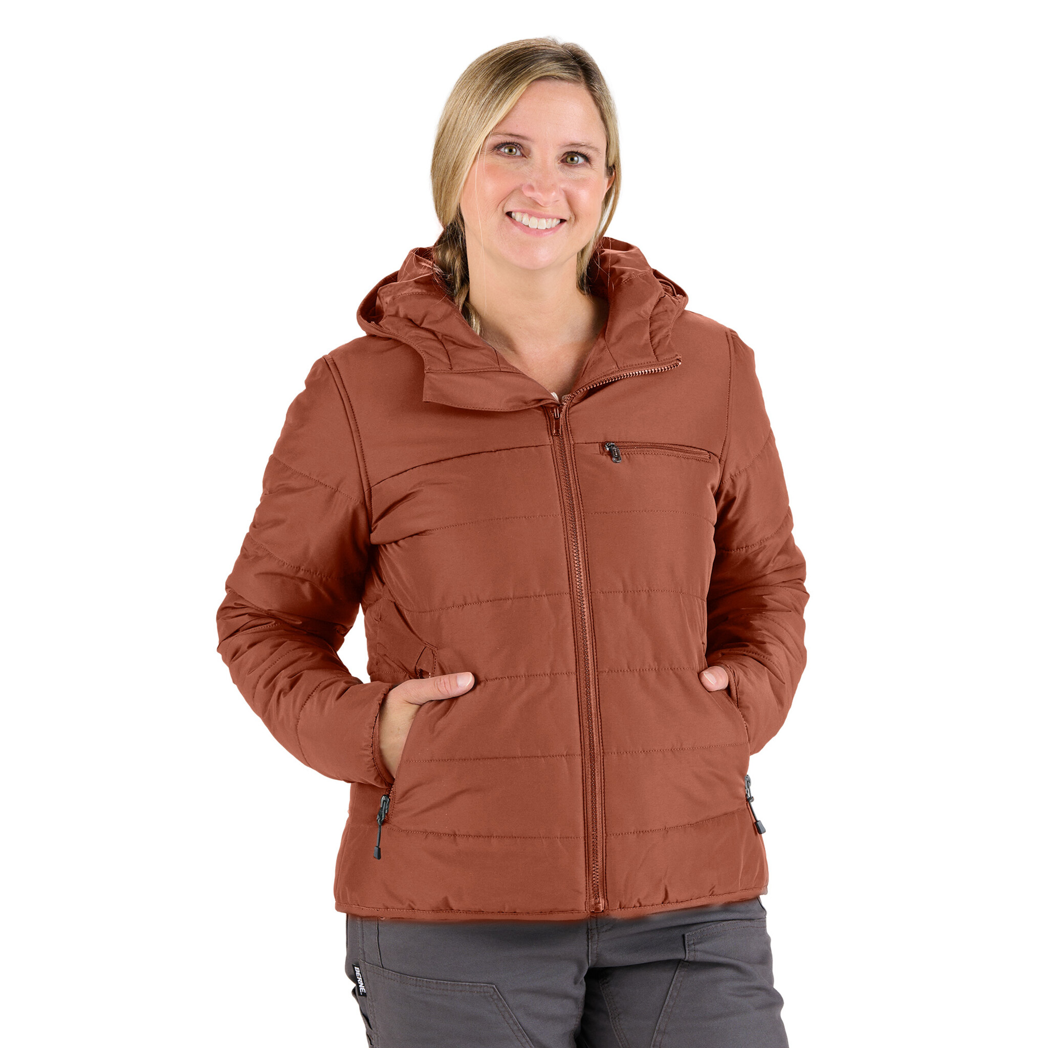 WHJ26CIN NEW!! Women's Channel Quilt Ripstop Hooded Jacket