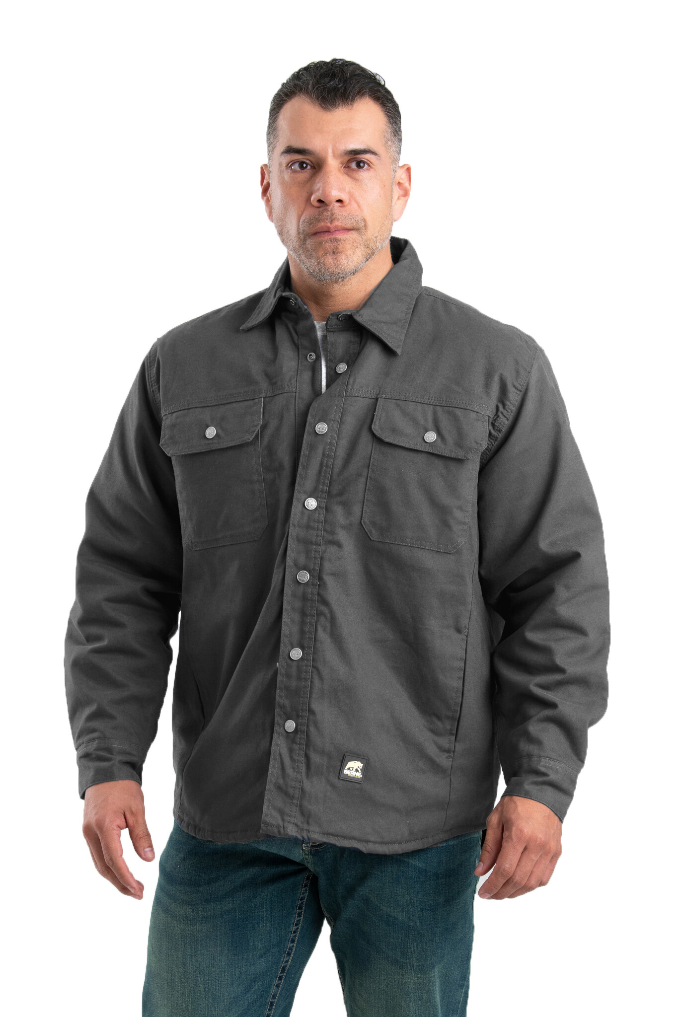 Dickies Men's Fleece Hooded Duck Shirt Jacket with Hydroshield, Black