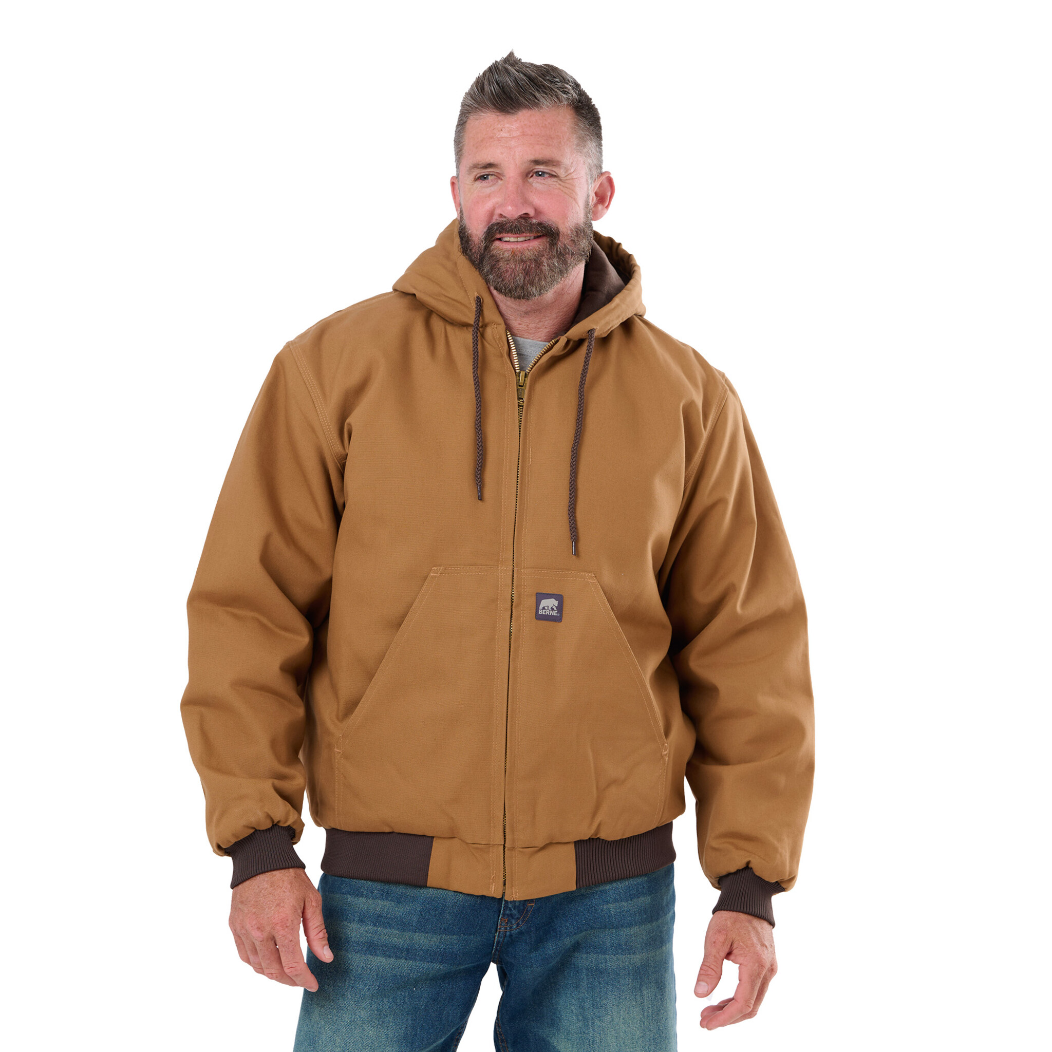 HJ51BD Heritage Duck Hooded Active Work Jacket - Brown - Berne
