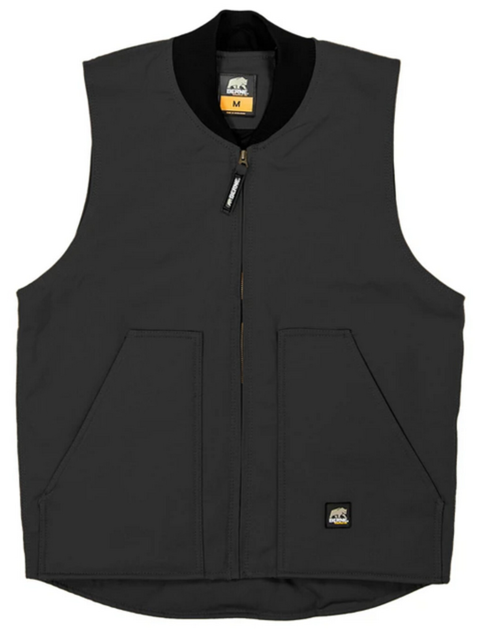 V812BK Duck Workman's Vest Black Berne Work Clothes BERNE V812
