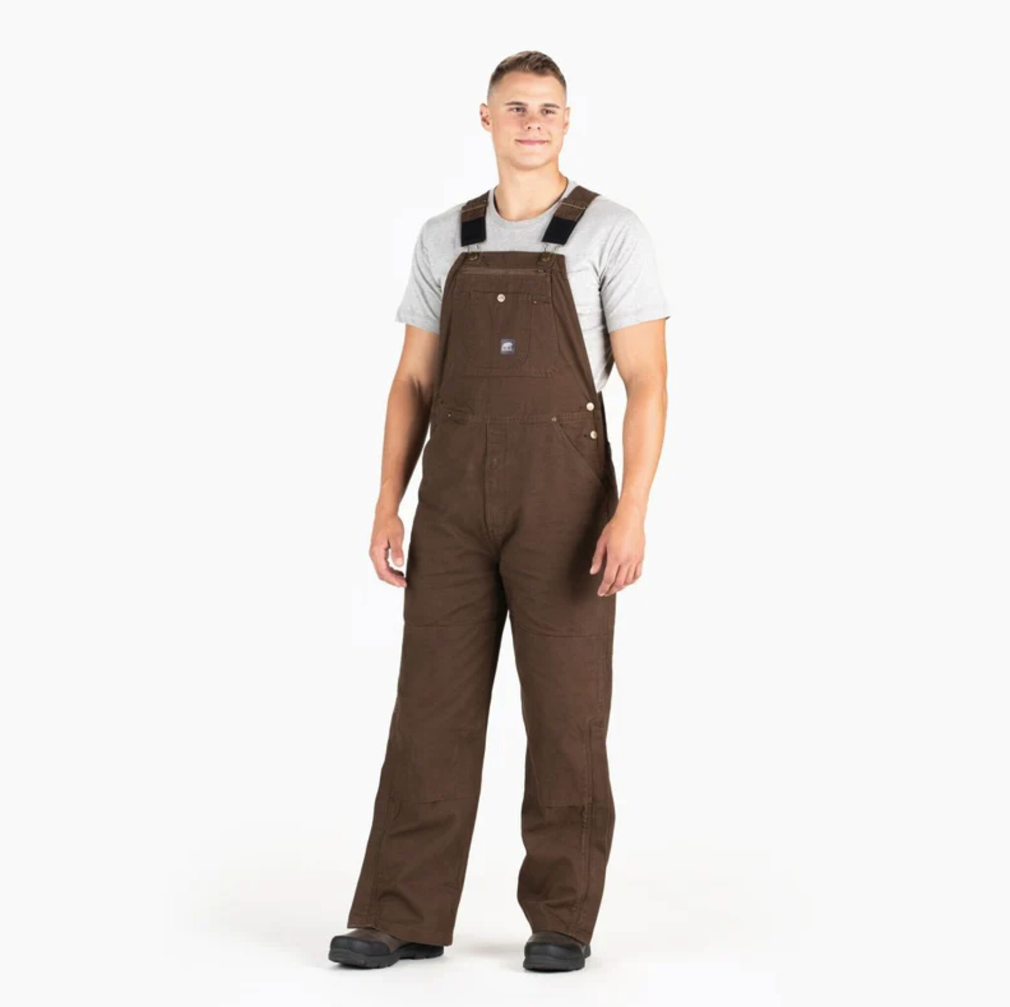 B1068BB Heartland Unlined Washed Duck Bib Overall - Bark - Berne