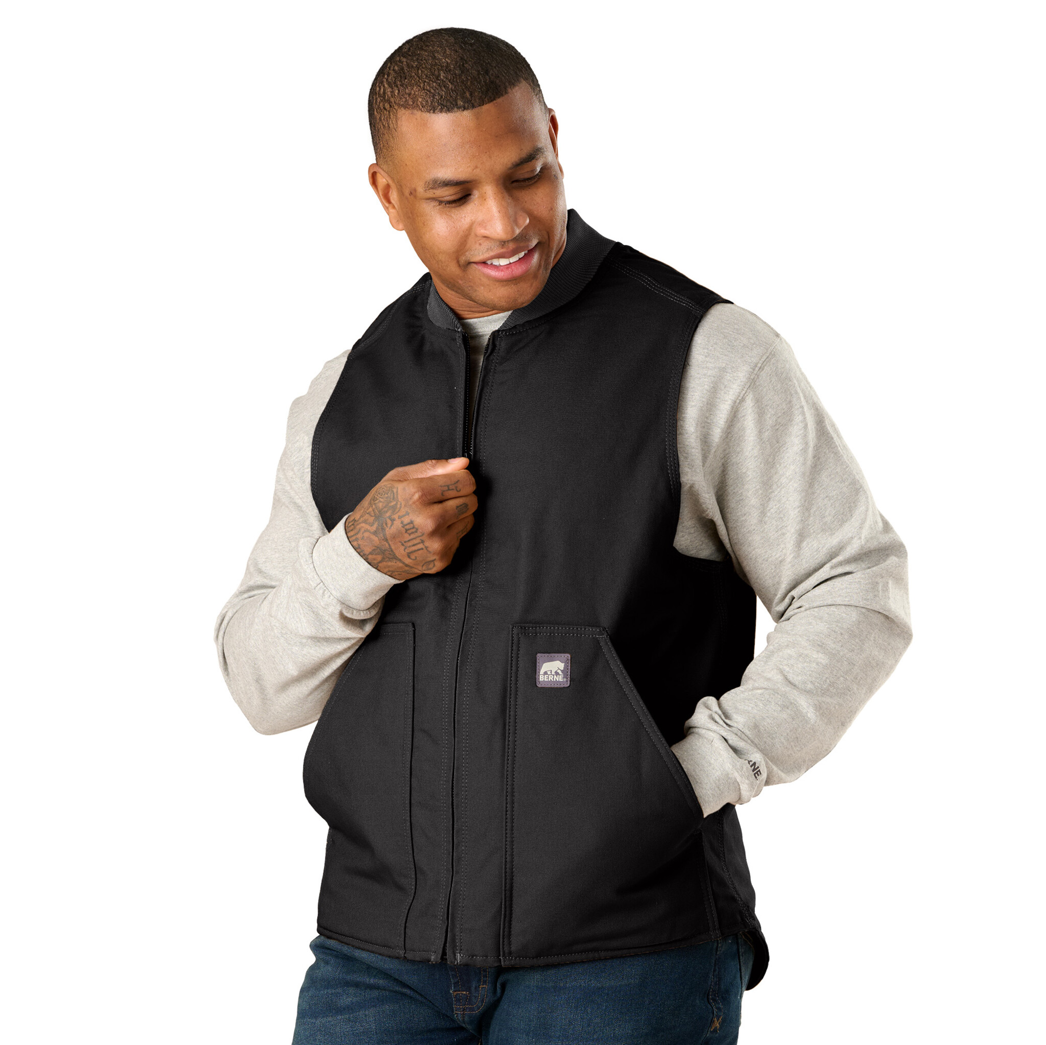 V812BK Heritage Duck Vest - Black - Berne Work Clothes - BERNE