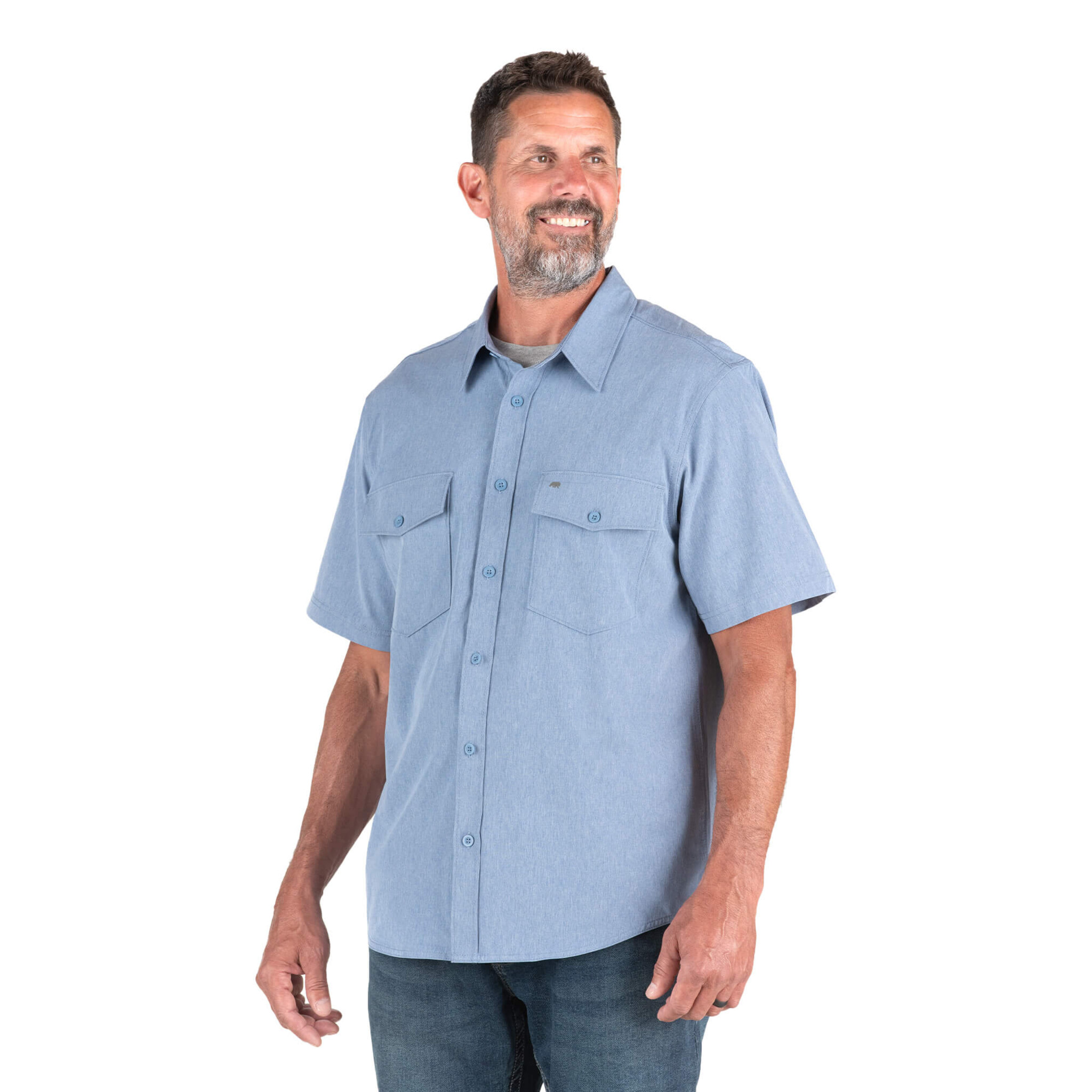 SH32CHB Flex180 UPF 50+ Button Down Short Sleeve Shirt - Chambray
