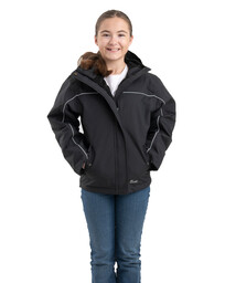 BRJ63BK Youth Coastline Nylon Hooded Jacket 
