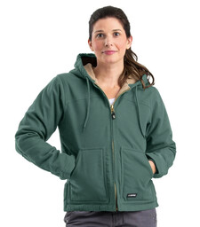 WHJ43EU Women's Sherpa-Lined Softstone Duck Hooded Jacket 