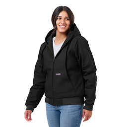 WHJ51BK Women's Duck Hooded Active Work Jacket 