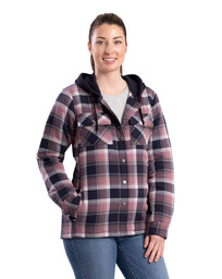WSH77PUN Women's Flannel Hooded Shirt Jacket 
