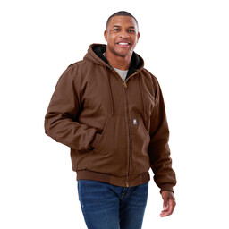 HJ375BB Heartland Washed Duck Hooded Jacket - Bark - Berne Work