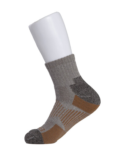 SK109BRN Wool-Blend Heavy-Duty Quarter Socks, 3-Pack 