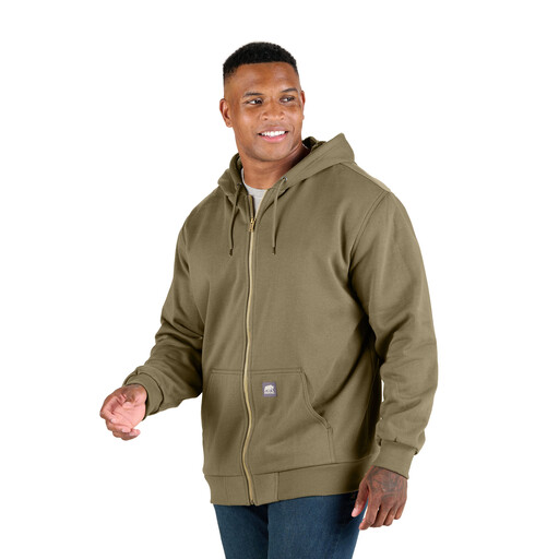 SZ107TBG Heritage Grid Fleece-Lined Hooded Sweatshirt, Full Zip 