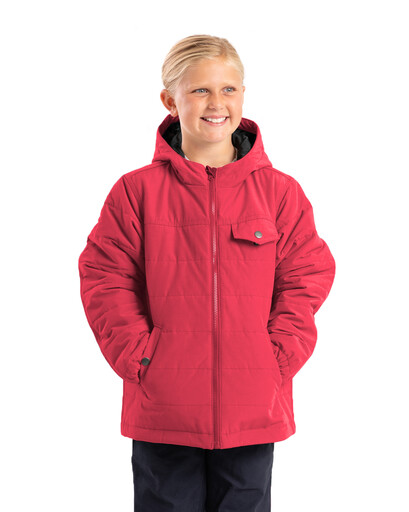 BHJ63DWM Youth Softstone Micro-Duck Hooded Coat 