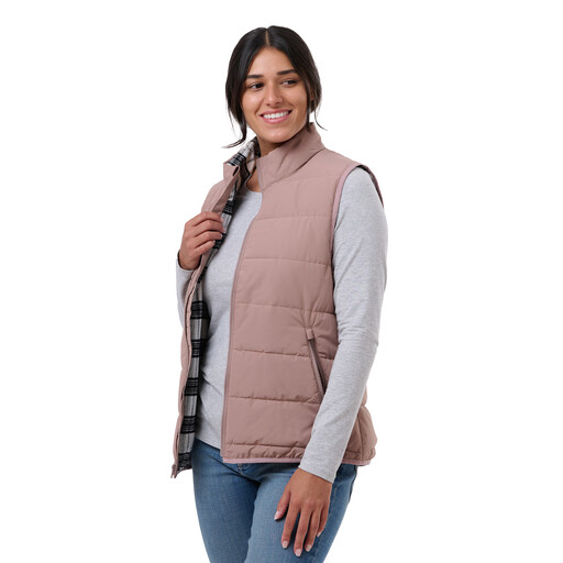 WV26ATL New!! Women's Channel Quilt Ripstop Flannel-Lined Vest 