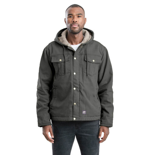 HJ47MGN Washed Sherpa-Lined Hooded Jacket 