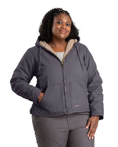 WHJ43TNM Women's Sherpa-Lined Softstone Duck Hooded Jacket 