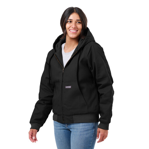 WHJ51BK Women's Duck Hooded Active Work Jacket 