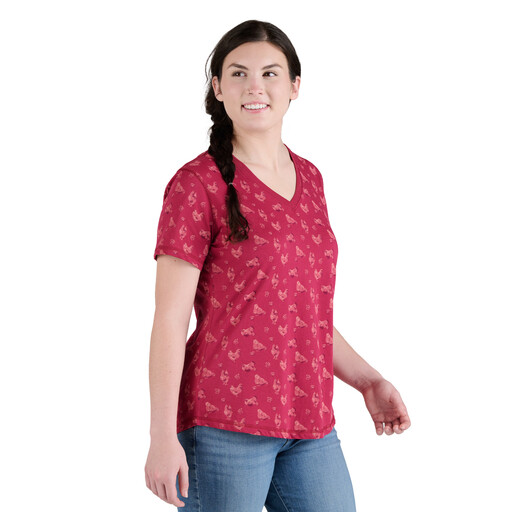 BSW40QCB Women's Performance V-Neck Short Sleeve Tee - Prints 