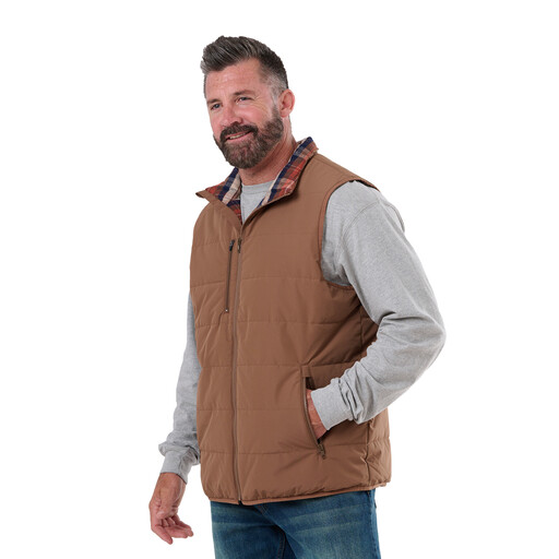 V26DW New!! Channel Quilt Ripstop Flannel-Lined Vest 