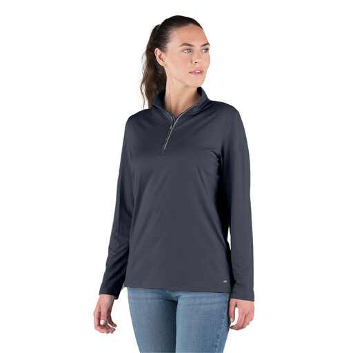 WSH14NV Women's Midweight UPF Quarter-Zip Sun Shirt 