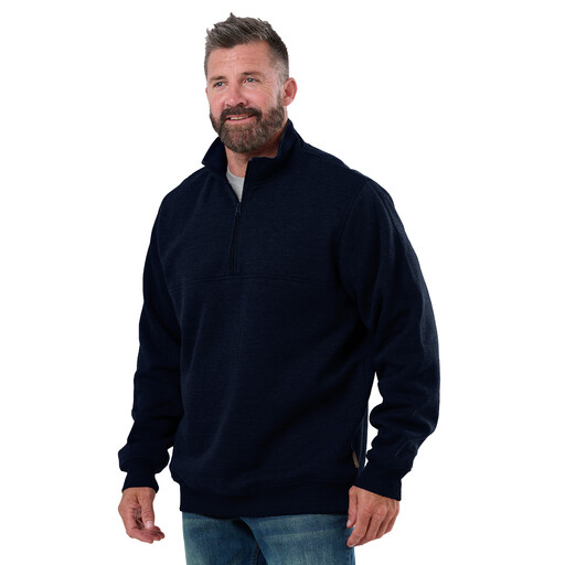 SP109NV Heritage Grid Fleece-Lined Quarter-Zip Sweatshirt 