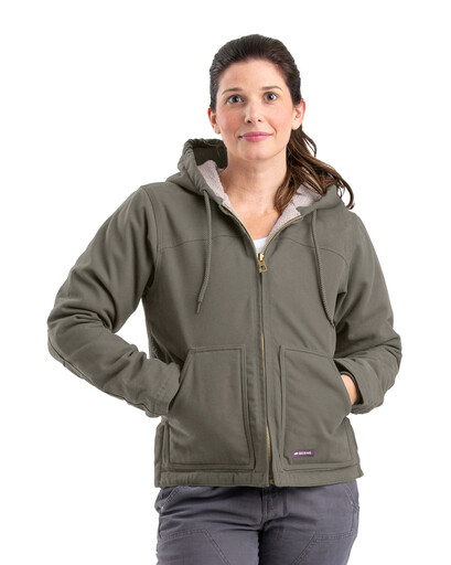 WHJ43CSG Women's Sherpa-Lined Softstone Duck Hooded Jacket 