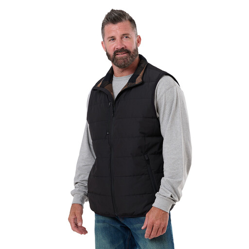 V26BK New!! Channel Quilt Ripstop Flannel-Lined Vest 