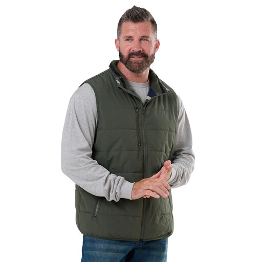 V26DOL New!! Channel Quilt Ripstop Flannel-Lined Vest 