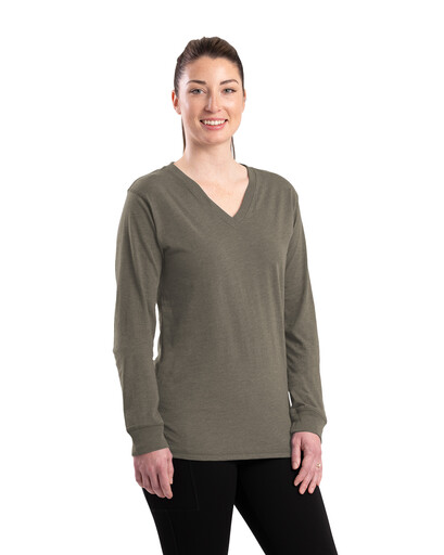 BSW42LCN Women's Performance V-Neck Long Sleeve Tee 