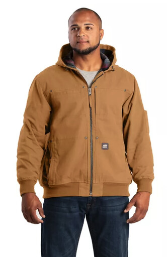 HJ59BD Heartland Duck Flannel-Lined Hooded Jacket 